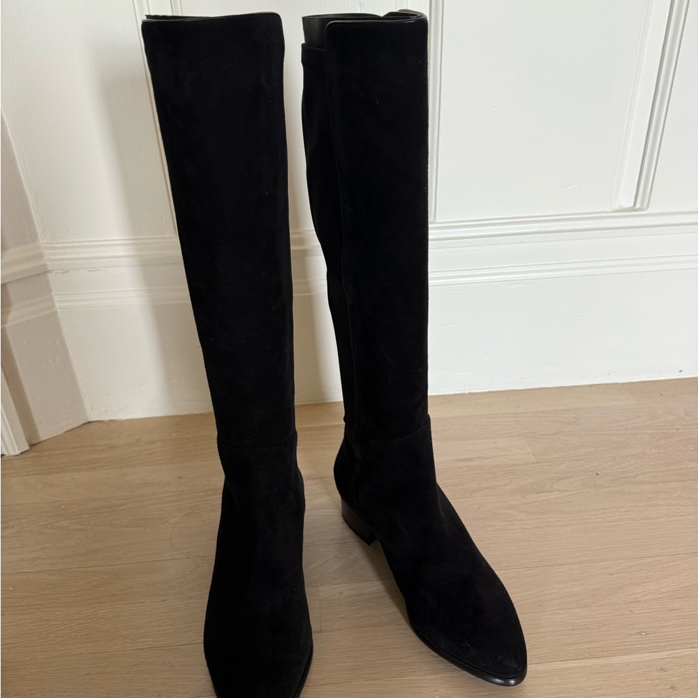 Sarah Flint “Perfect Stretch Boot 30” Black Suede Boots - Picture 1 of 5